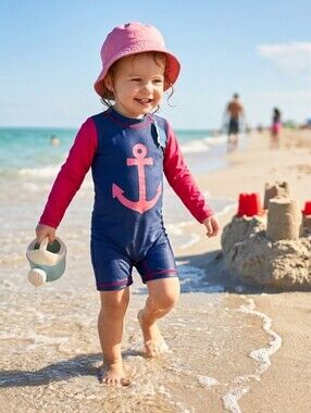 Hatley Baby Nautical One-Piece Rashguard Swim  Size 3-6M New